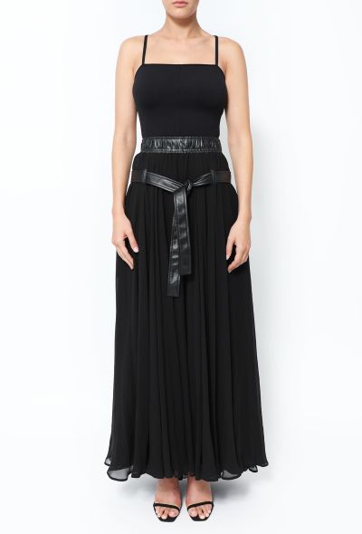 Balenciaga Patent Belted Silk Maxi Skirt - 2