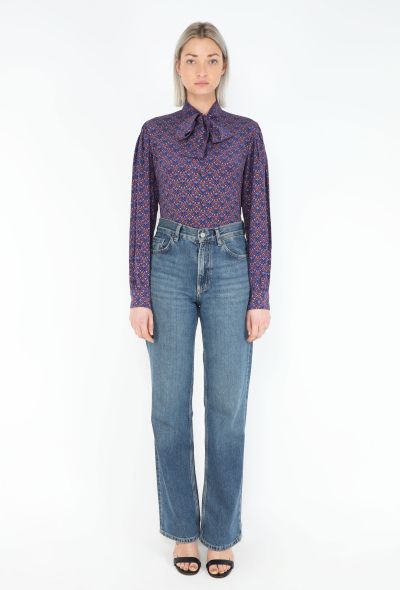 Saint Laurent '70s Printed Silk Lavallière Blouse - 2