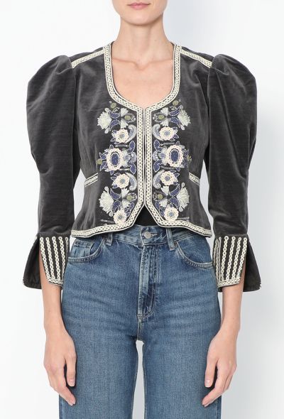 Isabel Marant Pre-Fall 2023 Valeska Embroidered Velvet Jacket - 1 Isabel Marant Pre-Fall 2023 Valeska Embroidered Velvet Jacket - 1