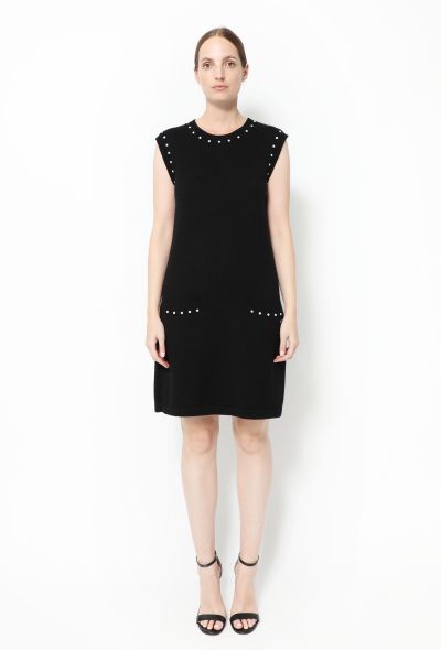                             Chanel by Karl Lagerfeld Cashmere Pearl Trim Knit Dress