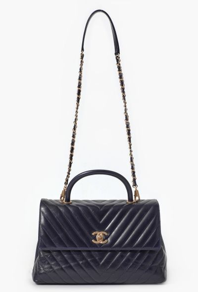 Chanel Coco Handle Chevron Flap Bag - 2