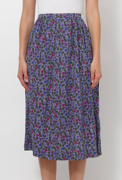                                         Floral Silk Day Skirt -2