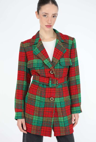 Saint Laurent F/W 1996 Tartan Belted Blazer - 1
