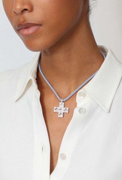 Modern Designers Mathon 18K Gold, Moonstone and Diamond Cross Necklace - 1