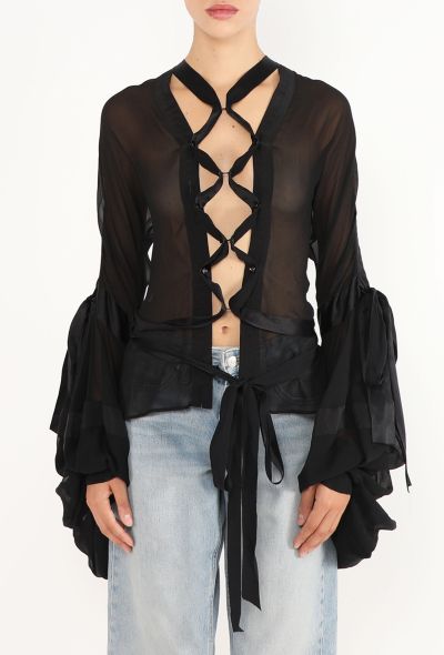 Saint Laurent Draped Chiffon Cage Top, F/W 2002 - 1