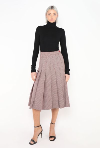 Valentino 1973 Houndstooth Pleated Skirt - 1