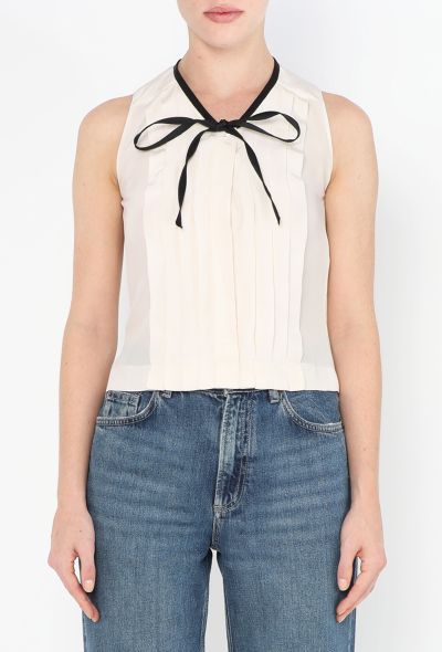 Chanel Ruffled Silk Lavallière Blouse - 1