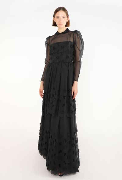 Les 5A Floral Appliqué Gown, 1990s - 2