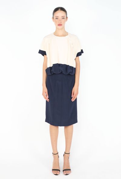 Karl Lagerfeld Bicolor Silk Dress, 1980s - 2