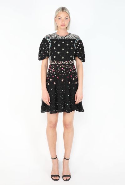 Valentino Floral-Embroidered Silk Dress - 2