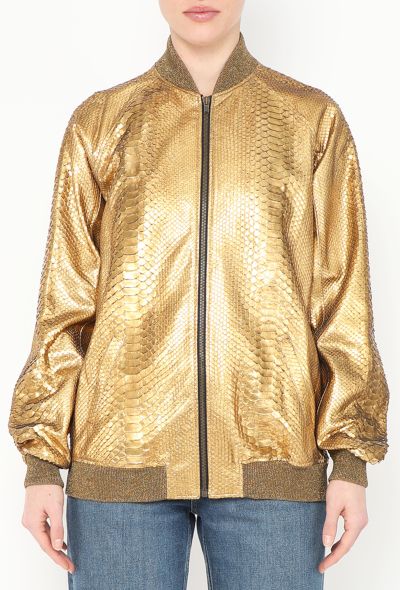 Saint Laurent S/S 2016 Python Bomber Jacket - 1 Saint Laurent S/S 2016 Python Bomber Jacket - 1