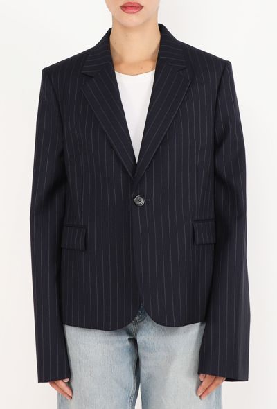Loewe Extended-Sleeve Pinstripe Blazer, S/S 2025 - 1