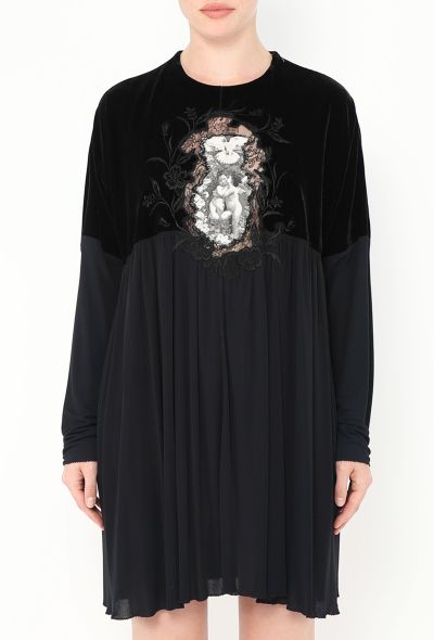 Jean Paul Gaultier '90s Embroidered Velvet Portrait Dress - 1 Jean Paul Gaultier '90s Embroidered Velvet Portrait Dress - 1
