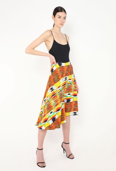 Céline Asymmetrical Ikat Print Skirt - 1