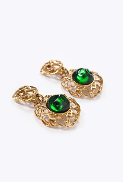 Saint Laurent '80s Goossens's Cabochon Drop Earrings - 2