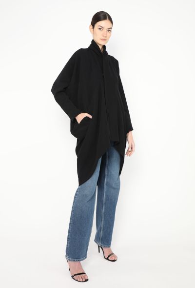 Rick Owens Draped Crêpe Shawl Coat - 1 Rick Owens Draped Crêpe Shawl Coat - 1