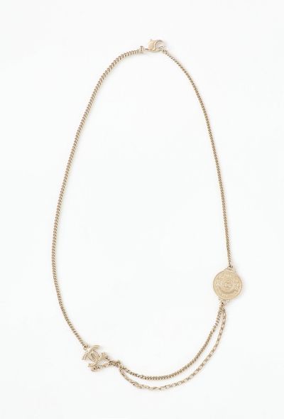 Chanel Embossed 'Coco' Coin Necklace - 1