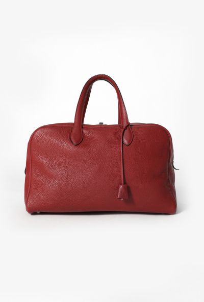 Hermès Red Clemence Victoria 40 - 1 Hermès Red Clemence Victoria 40 - 1
