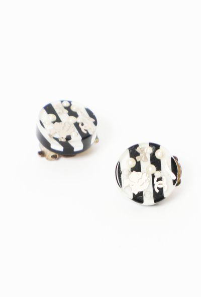                                         2006 Icons Striped Clip-on Earrings-2