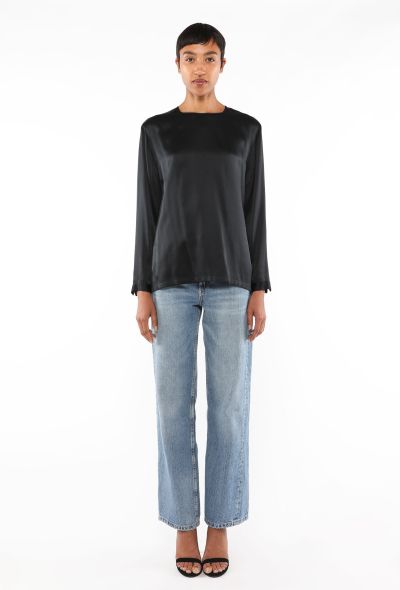 Chanel Vintage Silk Clover Button Blouse - 2