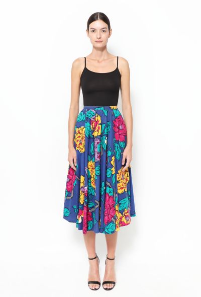                             Perry Ellis '80s Floral Cotton Skirt - 1