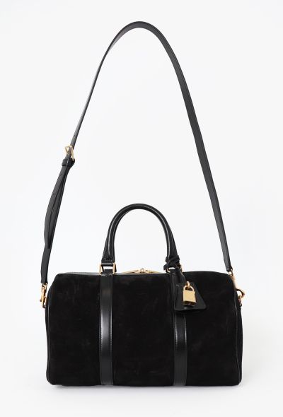 Céline Black Suede Boston Bag - 2 Céline Black Suede Boston Bag - 2