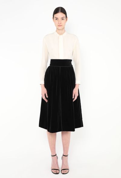Saint Laurent 1976 Russian Braided Trim Velvet Skirt - 1