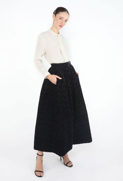 Saint Laurent RARE F/W 1977 Russian Quilted Velvet Skirt - 1