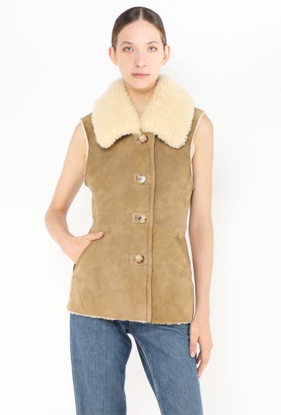 Chloé 2021 Suede Shearling-Lined Vest - 2 Chloé 2021 Suede Shearling-Lined Vest - 2