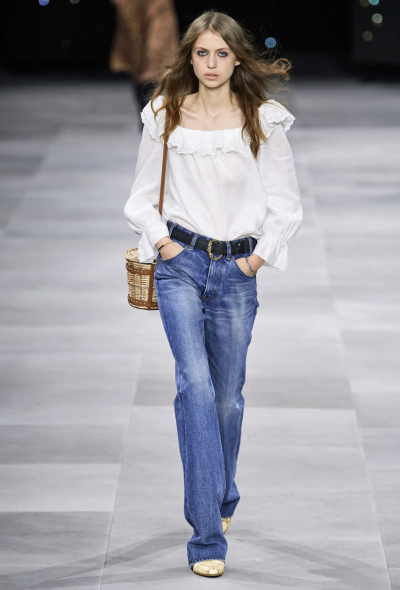 Céline S/S 2020 Ruffled Linen Blouse - 2 Céline S/S 2020 Ruffled Linen Blouse - 2