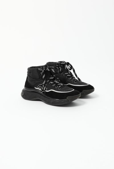 Chanel 2019 Nylon 'CC' Lace-up Boots - 2