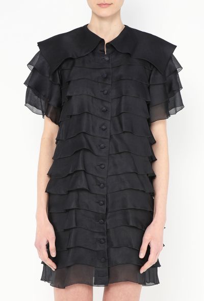 Christian Lacroix '90s Tiered Ruffle Silk Dress - 1