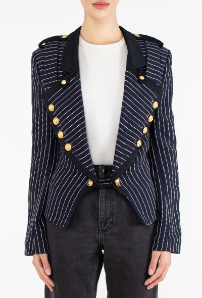 Balenciaga ICONIC S/S 2005 Pinstripe Nautical Jacket - 1