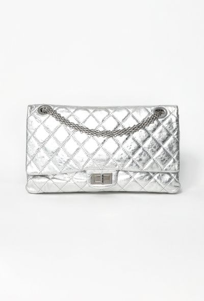 Chanel Silver Metallic 2.55 Maxi Flap Bag - 1 Chanel Silver Metallic 2.55 Maxi Flap Bag - 1