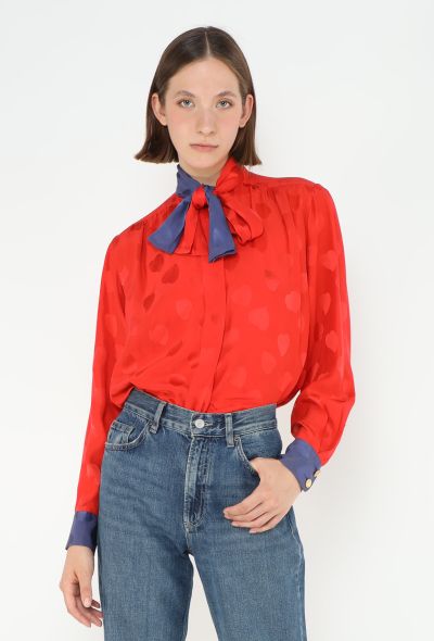 Saint Laurent Vintage Lavallière Heart Blouse - 1