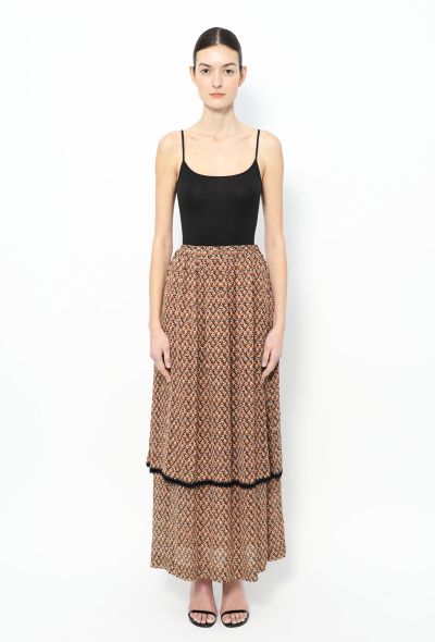 Exquisite Vintage Oscar Rom '70s Printed Maxi Skirt - 1