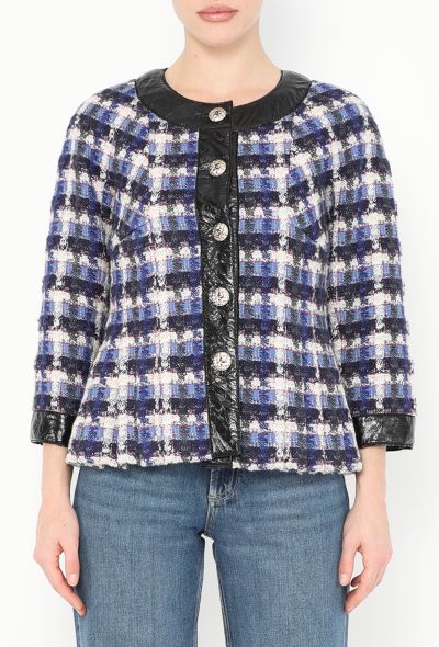 Chanel 2018 Tweed Leather Trim Jacket - 1