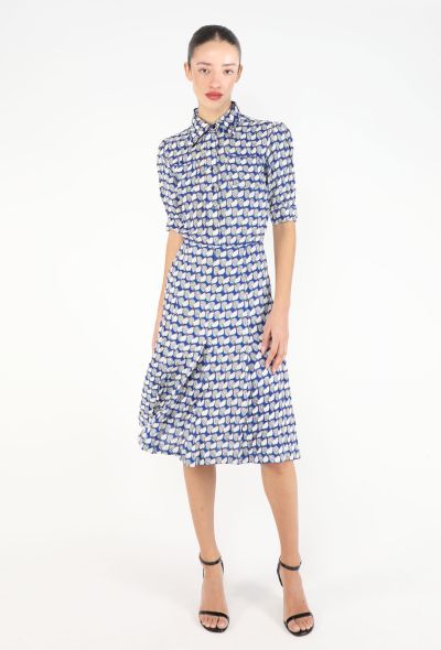 Saint Laurent 1971 Rooster Print Pleated Dress - 1