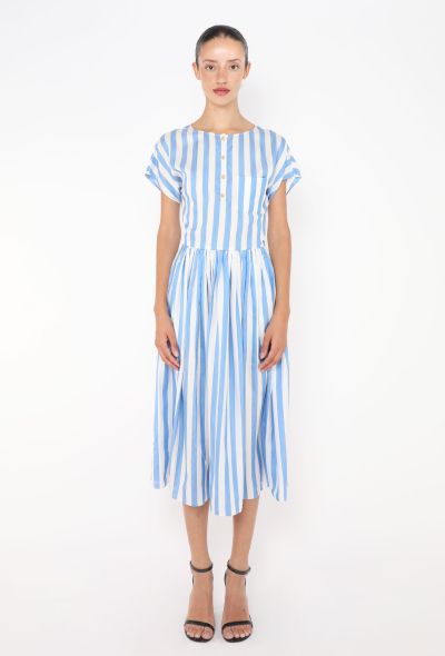 Céline Striped Silk Triomphe Dress - 2 Céline Striped Silk Triomphe Dress - 2