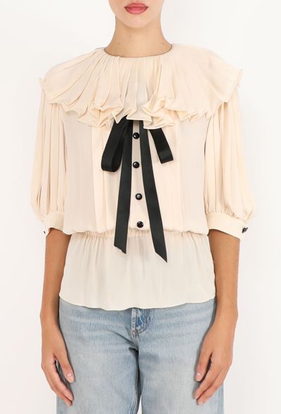 Nina Ricci Ruffled Silk Crêpe Blouse - 1