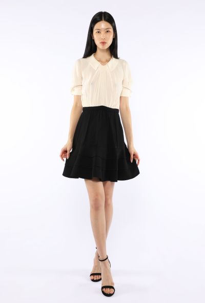 Miu Miu Pleated Silk Combination Dress - 2