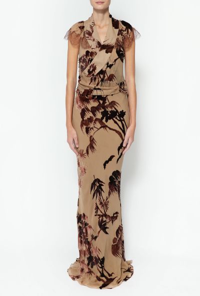                             2005 Floral Velvet Silk Gown
