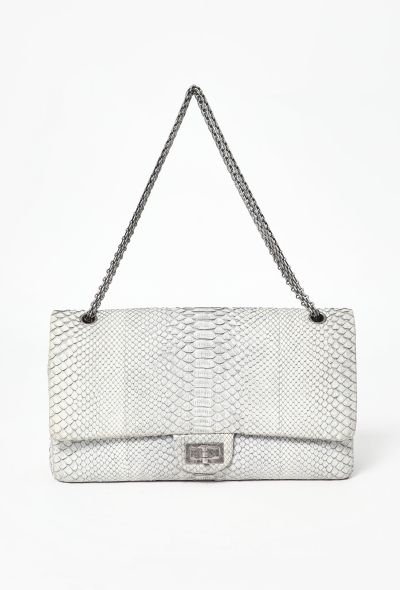 Chanel Grey Python 2.55 Maxi Flap Bag - 2 Chanel Grey Python 2.55 Maxi Flap Bag - 2