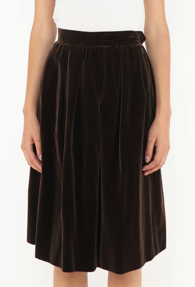 Saint Laurent '70s Velvet Pleated Skirt - 2