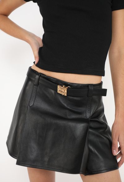 Miu Miu 2023 Belted Lambskin Skirt - 1