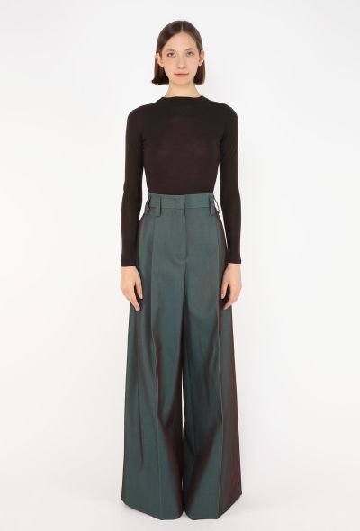 Jil Sander Metallic Pleated Wide-Leg Trousers, 2025 - 2