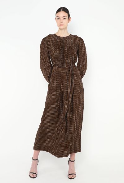 Lanvin Belted Printed Silk Dress - 1 Lanvin Belted Printed Silk Dress - 1