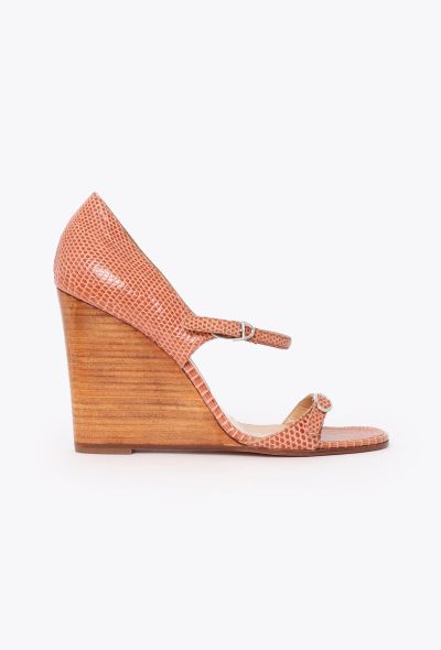 Hermès 2023 Python Wedged Sandals - 1 Hermès 2023 Python Wedged Sandals - 1