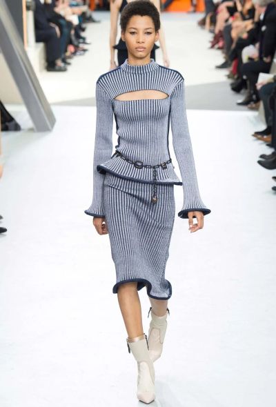 Louis Vuitton F/W 2015 Bicolor Ribbed Knit Skirt - 2