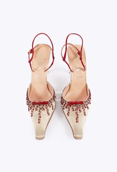 Prada Satin Beaded Heels, 2000 - 2